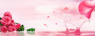 粉色浪漫玫瑰系列妇女节背景